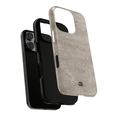 Grey Tough Phone Case for iPhone - Brutalist Stone Grit