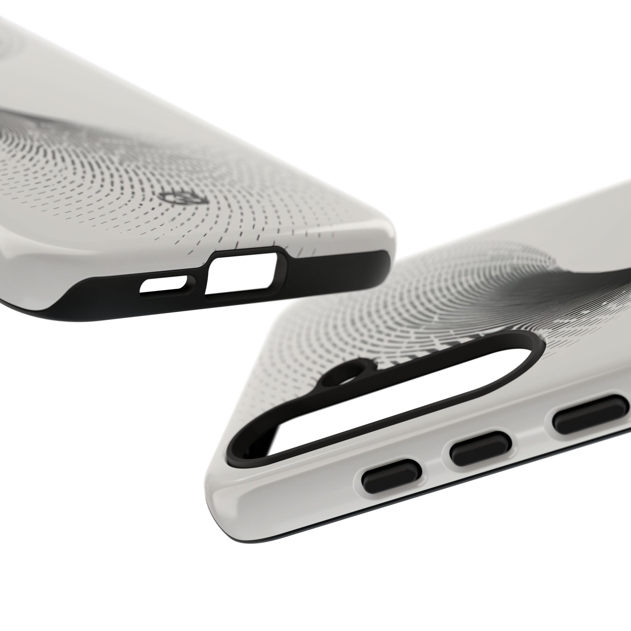 White Tough Phone Case for Samsung - Linear Torsion Grid