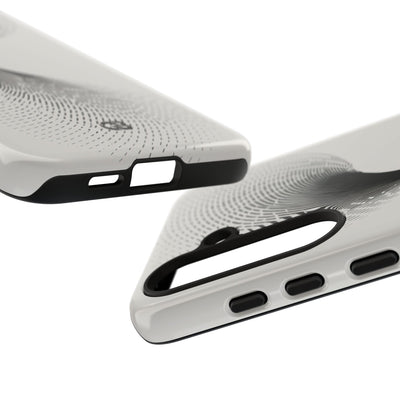 White Tough Phone Case for Samsung - Linear Torsion Grid