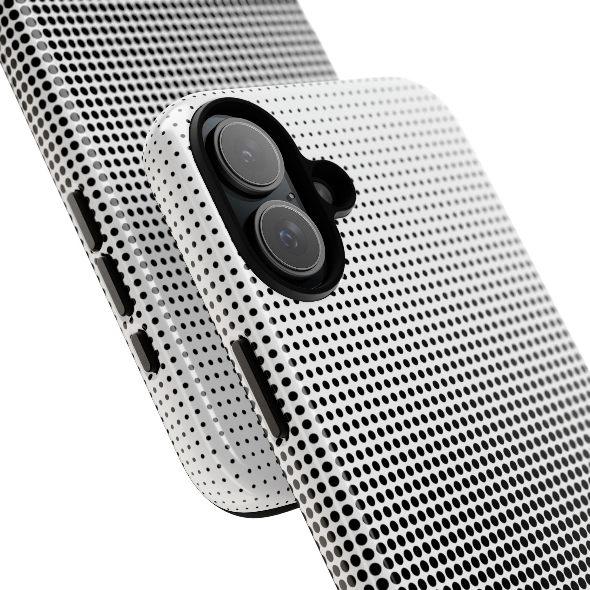 Black Tough Phone Case for iPhone - Obsidian Halftone Flux