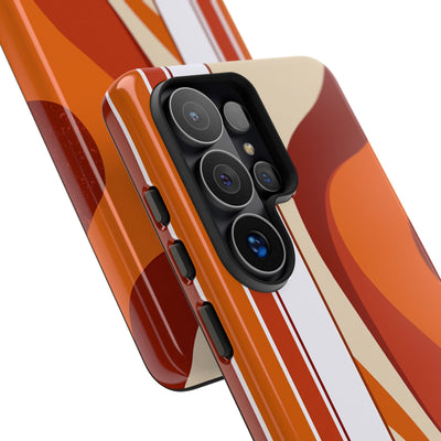 Orange Tough Phone Case for Samsung - Terracotta Metro Line