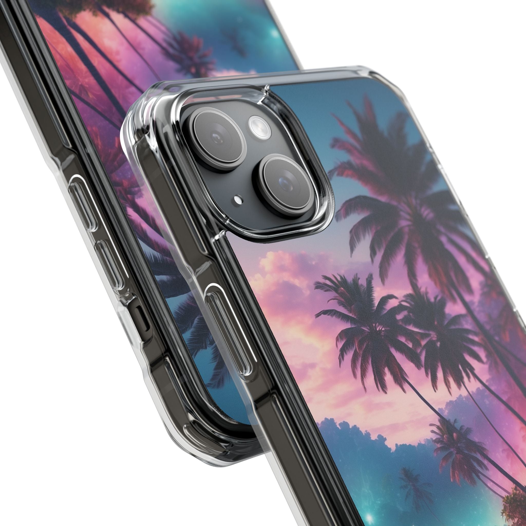 Neon Shore Palms · Impact etui na telefon dla iPhone · Magsafe