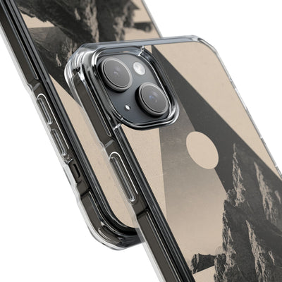 Beige Impact MagSafe Phone Case for iPhone - Obsidian Summit Parchment