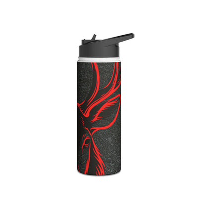 Nordic Crimson Stag · Insulated Water Bottle · Black