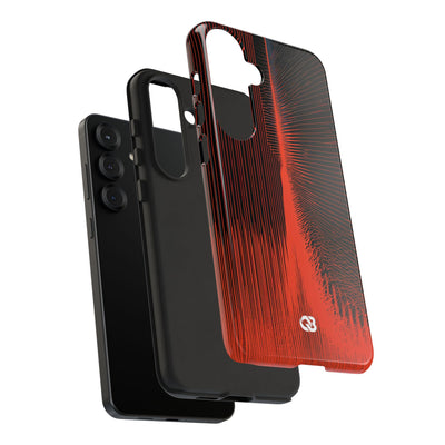 Red Tough Phone Case for Samsung - Crimson Frequency Pulse