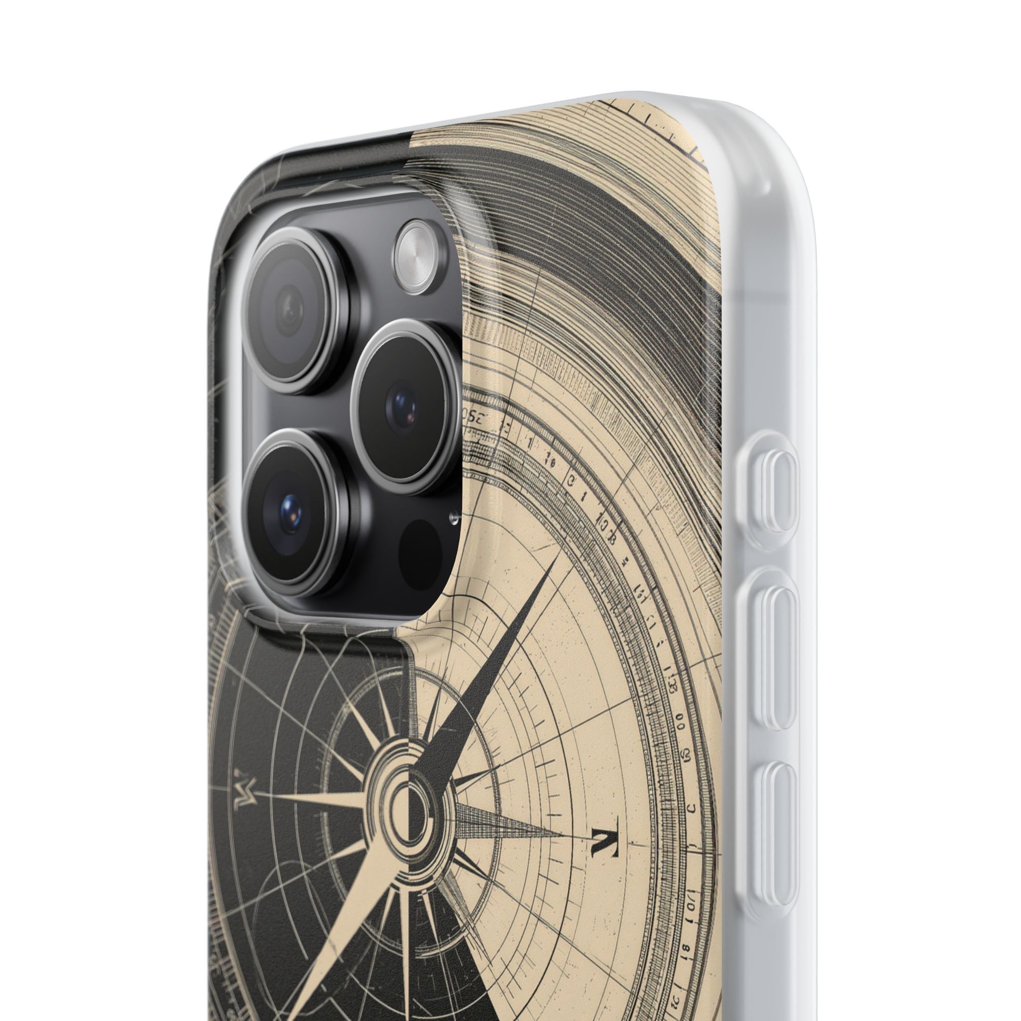 Beige Lite Phone Case for iPhone - Obsidian Nautical Blueprint