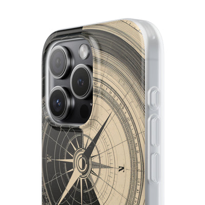 Beige Lite Phone Case for iPhone - Obsidian Nautical Blueprint