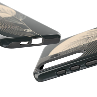 Black Tough Phone Case for Samsung - Obsidian Sand Willow
