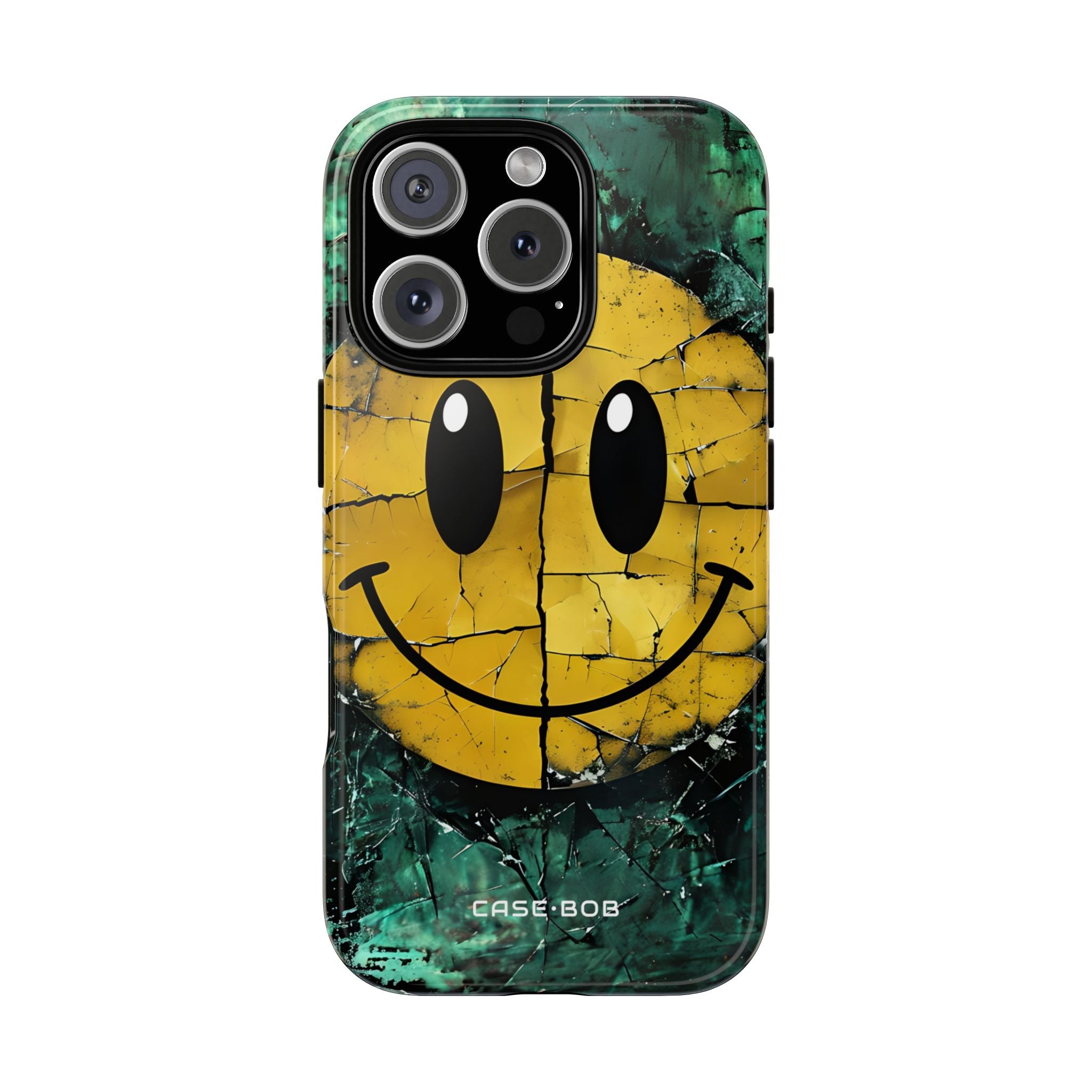Cracked Smiley iPhone 16 Pro Case - Tough