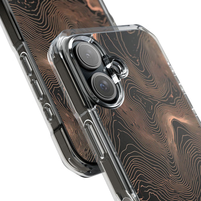 Orange Impact MagSafe Phone Case for iPhone - Salmon Ridge Topo