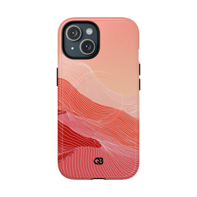 Red Tough 2.0 Magsafe Phone Case for iPhone - Crimson Ridge Contour