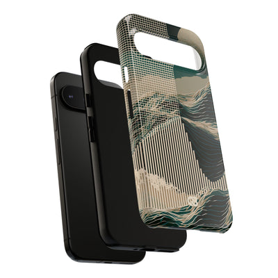 Green Tough Phone Case for Google Pixel - Lunar Moss Topography