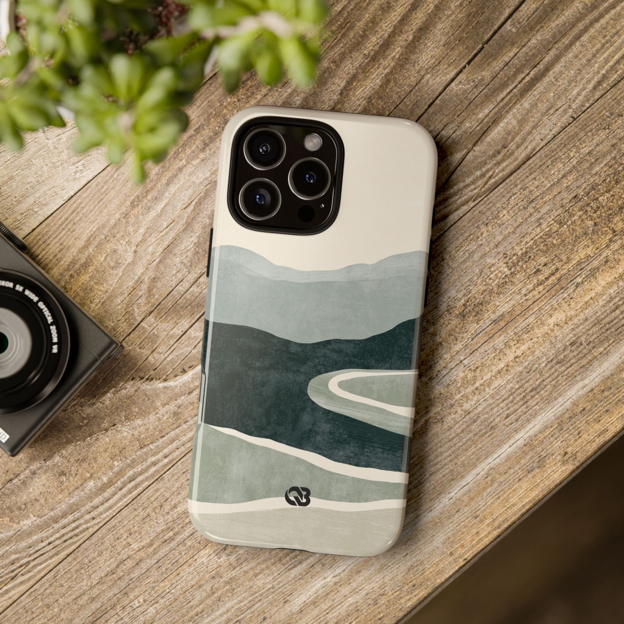 Green Tough Phone Case for iPhone - Misty Sage Valley