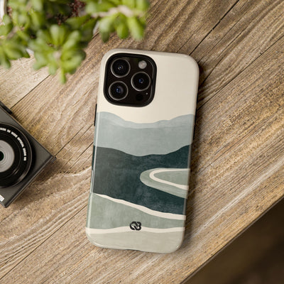 Green Tough Phone Case for iPhone - Misty Sage Valley