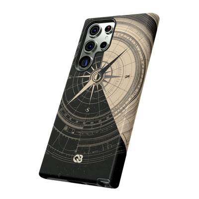 Beige Tough Phone Case for Samsung - Obsidian Nautical Blueprint