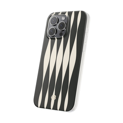 Black Lite Phone Case for iPhone - Ivory Spindle Grid