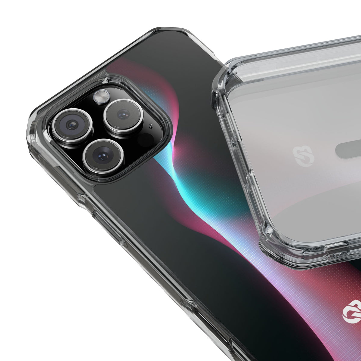 Neon Pixel Flow · Clear Impact Magnetic Phone Case for iPhone · Black