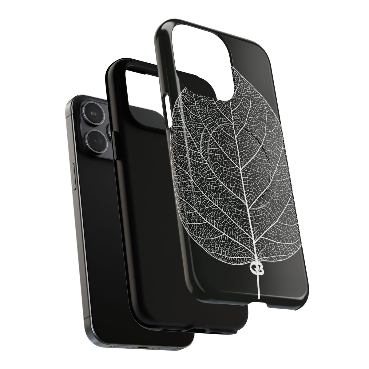 Monochrome Leaf Skeleton · Tough 2.0 Magnetic Phone Case for iPhone · Black
