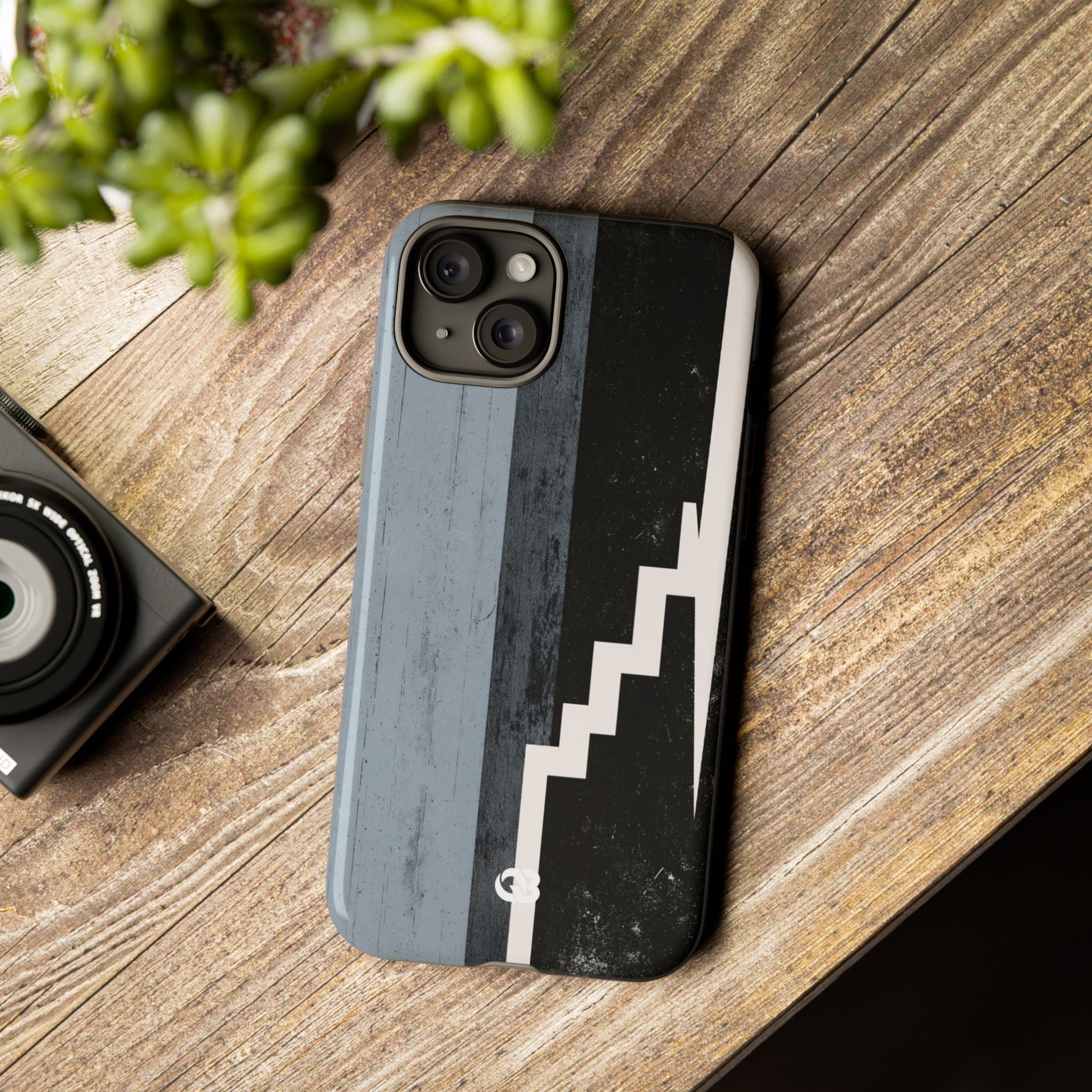 Grey Tough Phone Case for iPhone - Industrial Concrete Void