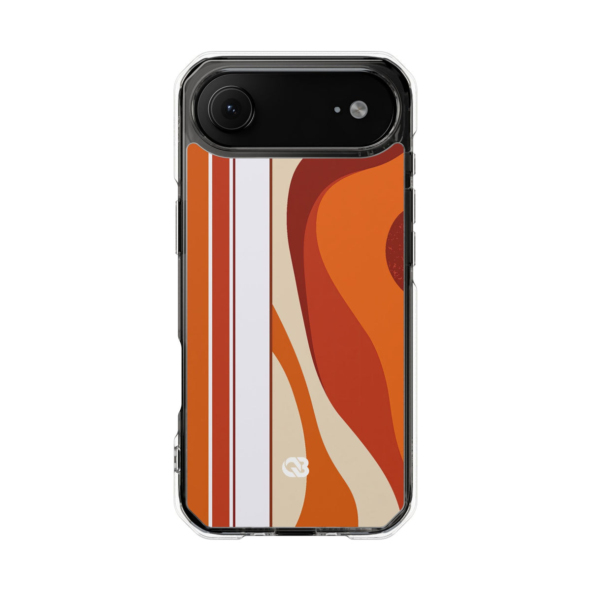 Terracotta Strata · Clear Impact Magnetic Phone Case for iPhone · Orange