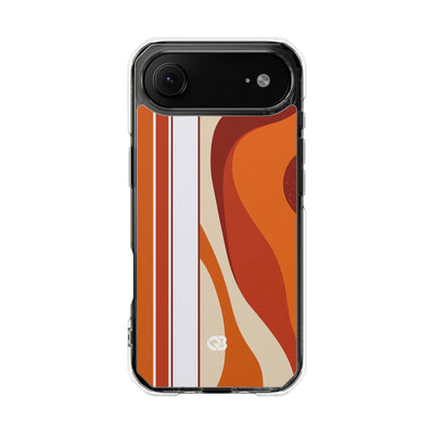 Terracotta Strata · Clear Impact Magnetic Phone Case for iPhone · Orange