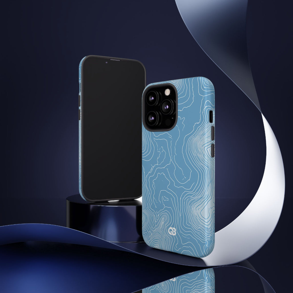 Glacial Basin Topo · Tough Phone Case for iPhone · Blue