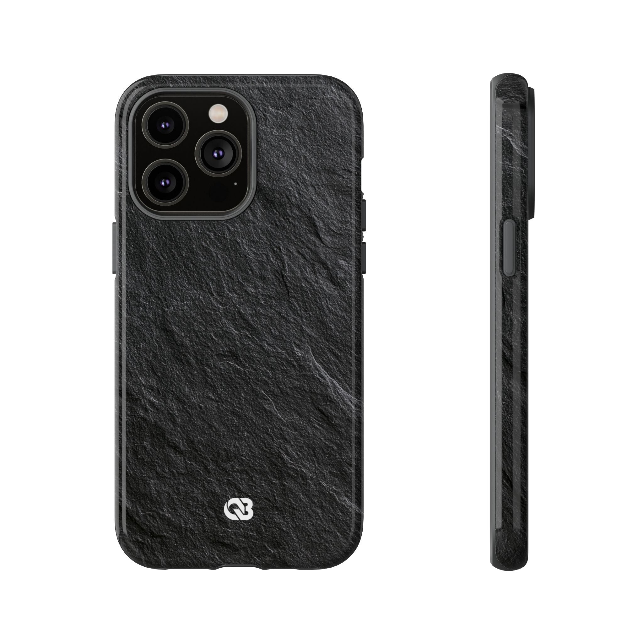 Black Tough Phone Case for iPhone - Raw Obsidian Slate
