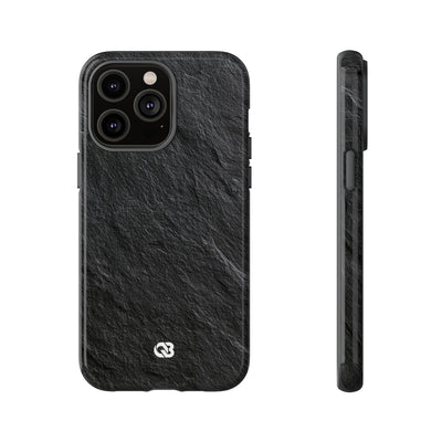 Black Tough Phone Case for iPhone - Raw Obsidian Slate