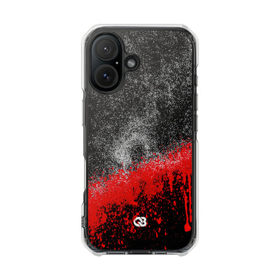 Crimson Noir Drip · Clear Impact Magnetic Phone Case for iPhone ·  Black