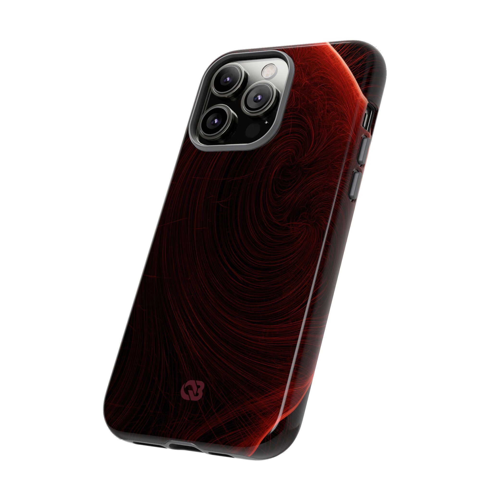 Red Tough Phone Case for iPhone - Crimson Flare Flux