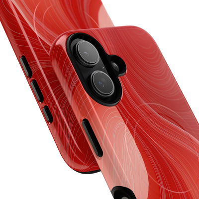 Red Tough 2.0 Magsafe Phone Case for iPhone - Crimson Silk Strands