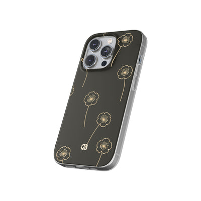 Black Lite Phone Case for iPhone - Obsidian Sand Petals