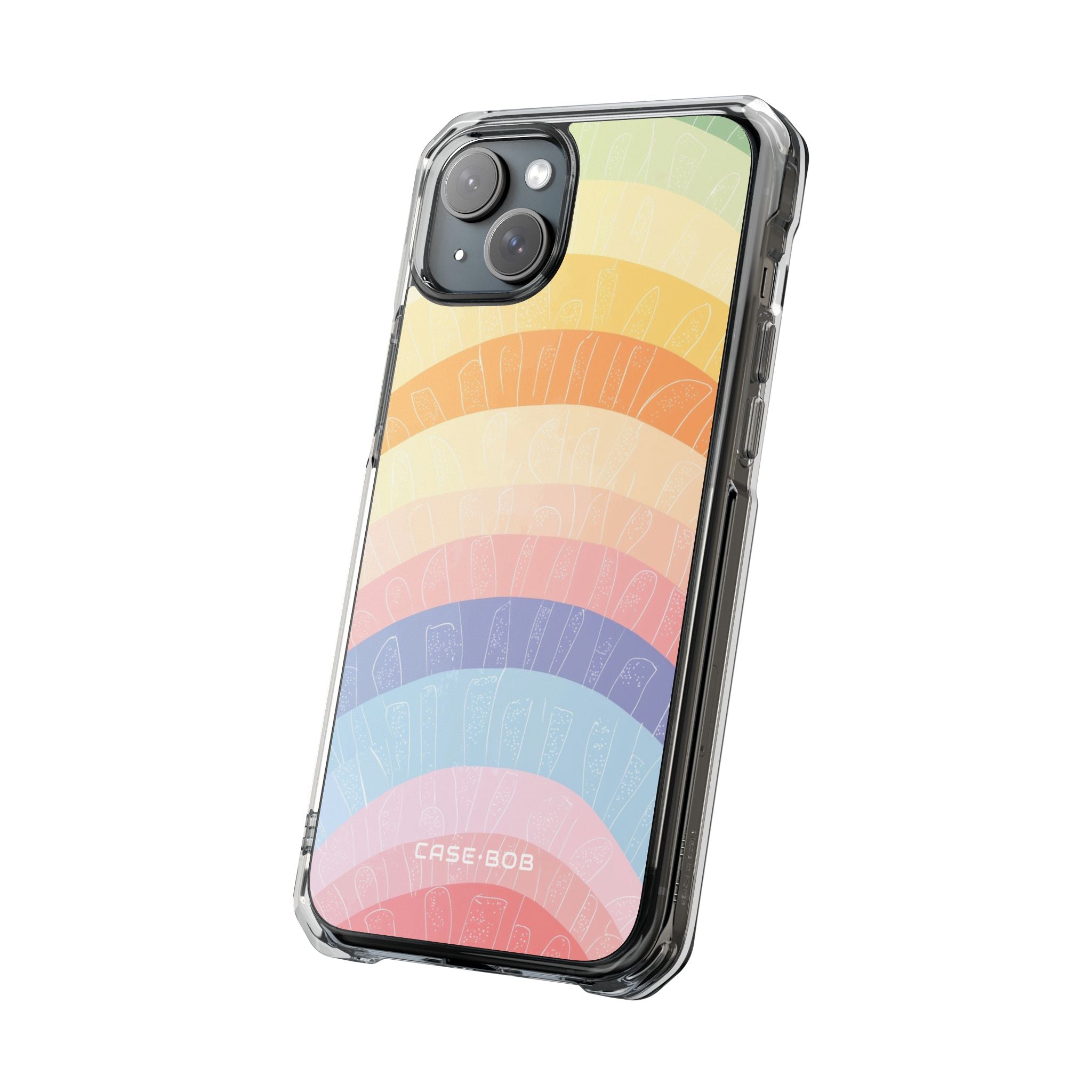 Pastell Regenbogen Bänder iPhone 15 Plus Case - Impact
