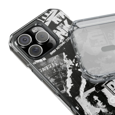 Underground Punk Collage · Clear Impact Magnetic Phone Case for iPhone · Black