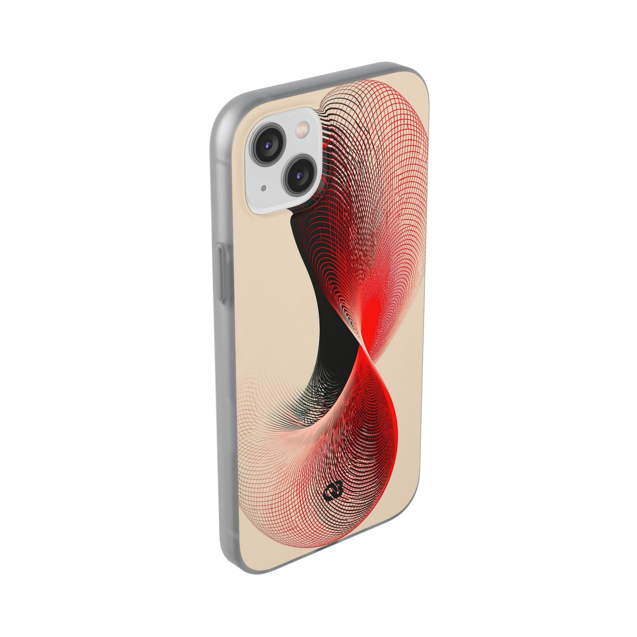Red Lite Phone Case for iPhone - Crimson Grid Vortex