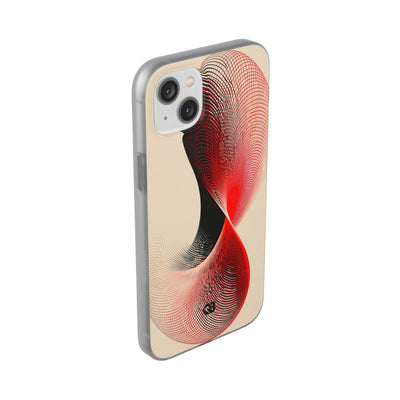 Red Lite Phone Case for iPhone - Scarlet Wireframe Helix