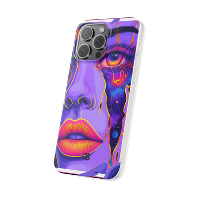 Violet Cosmic Gaze · Soft Custodia per iPhone