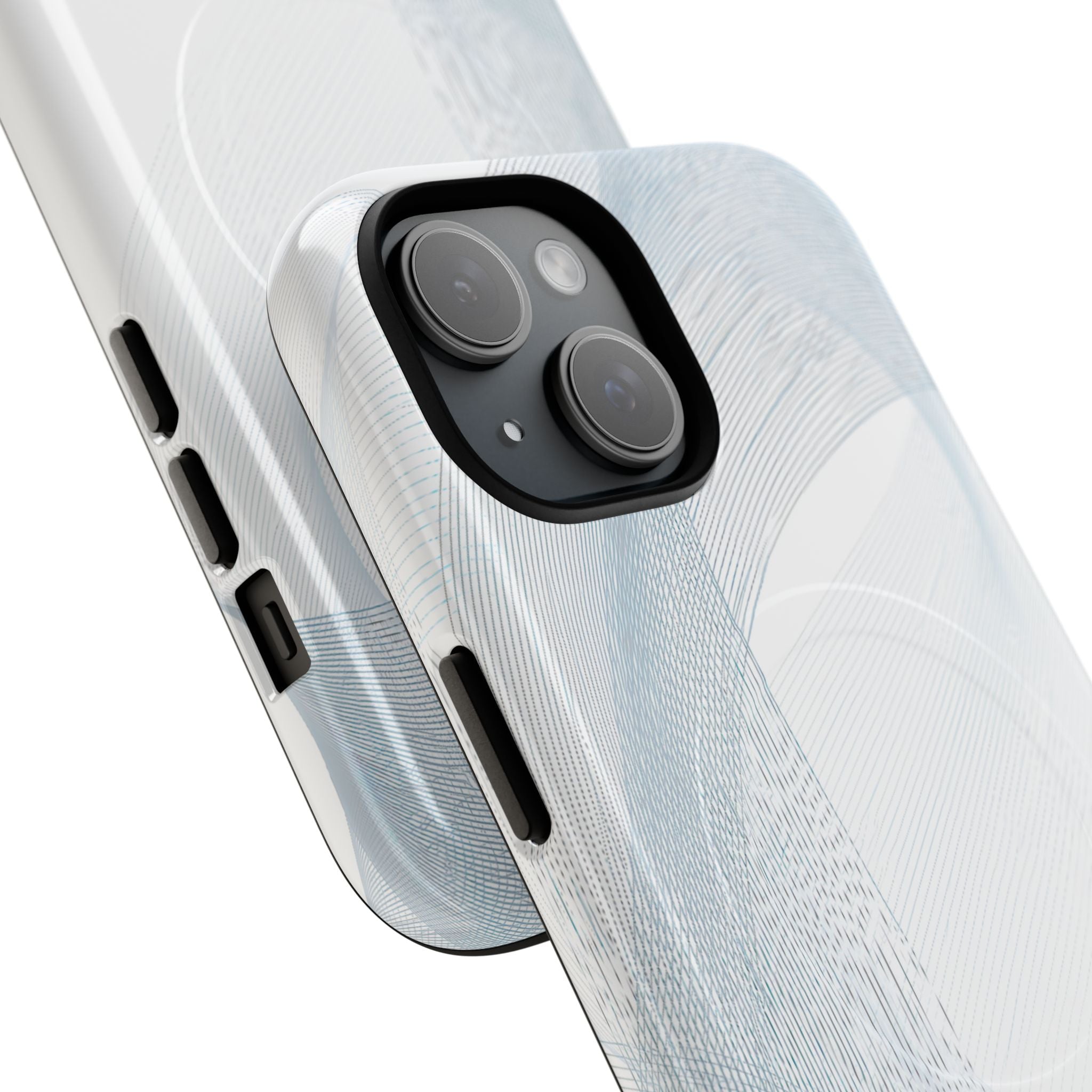 White Tough 2.0 Magsafe Phone Case for iPhone - Arctic Line Current
