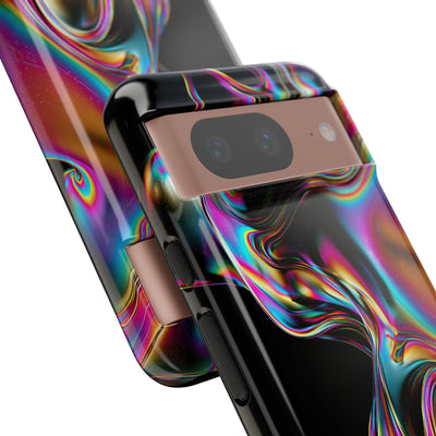 Purple Tough Phone Case for Google Pixel - Liquid Neon Chrome