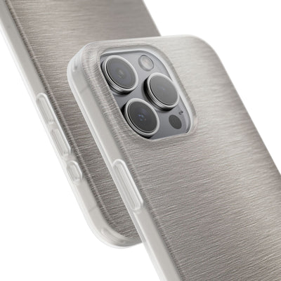 Grey Lite Phone Case for iPhone - Brushed Nickel Linen