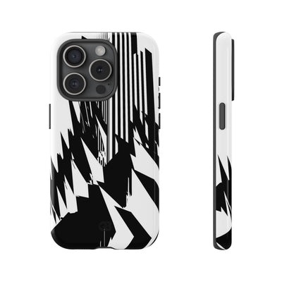 White Tough Phone Case for iPhone - Shattered Vector Spire