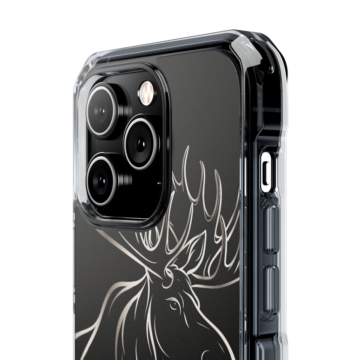 Nordic Moose Contour · Clear Impact Magnetic Phone Case for iPhone · Black