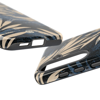 Blue Tough Phone Case for Samsung - Midnight Indigo Palm