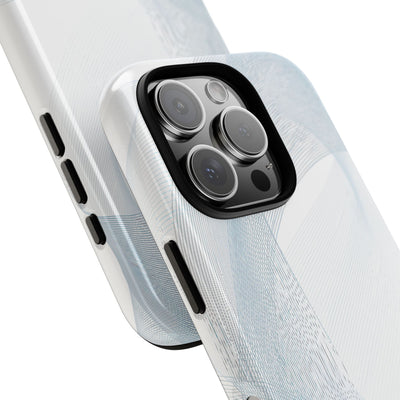 White Tough Phone Case for iPhone - Arctic Line Current