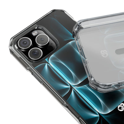 Cyan Core Matrix · Clear Impact Magnetic Phone Case for iPhone · Blue
