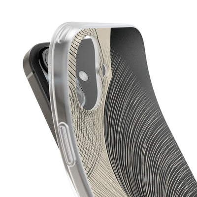 Beige Lite Phone Case for iPhone - Obsidian Cream Plume