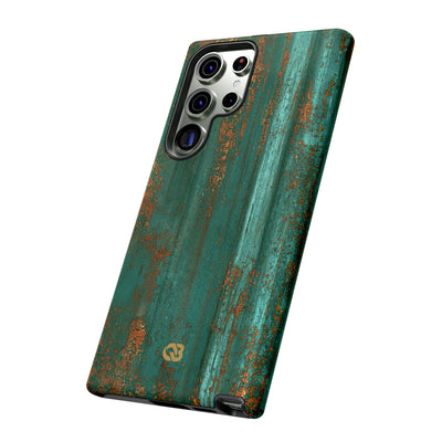 Teal Tough Phone Case for Samsung - Verdigris Copper Siding