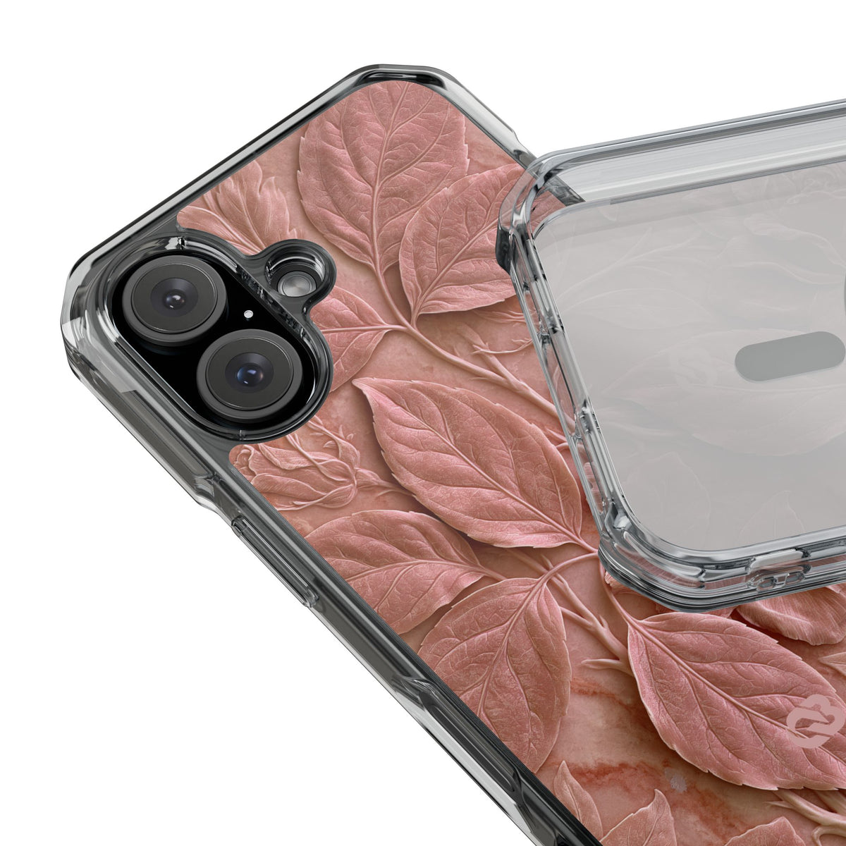 Blush Rose Relief · Clear Impact Magnetic Phone Case for iPhone · Pink