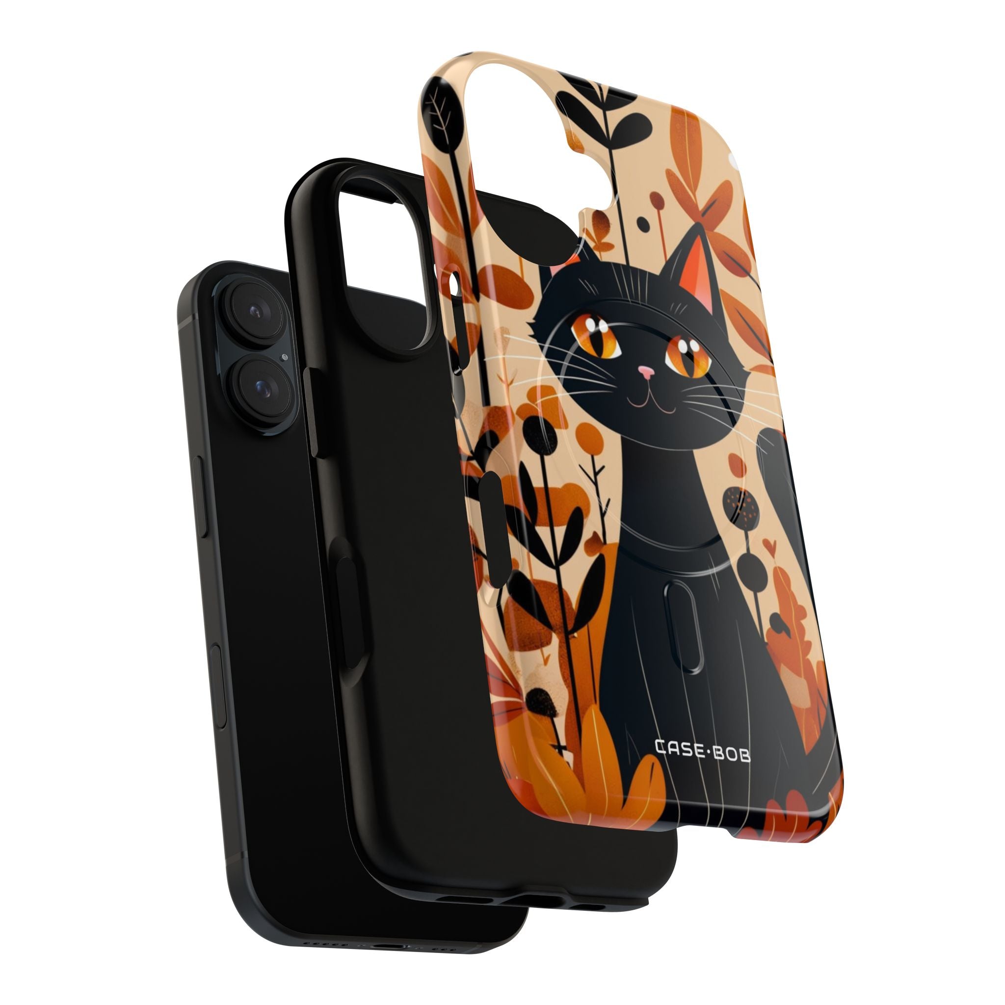 Black Cat Glow iPhone 16 Case - Tough+