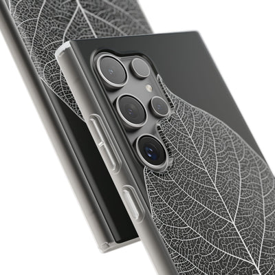 Black Lite Phone Case for Samsung - Bleached Leaf Lattice